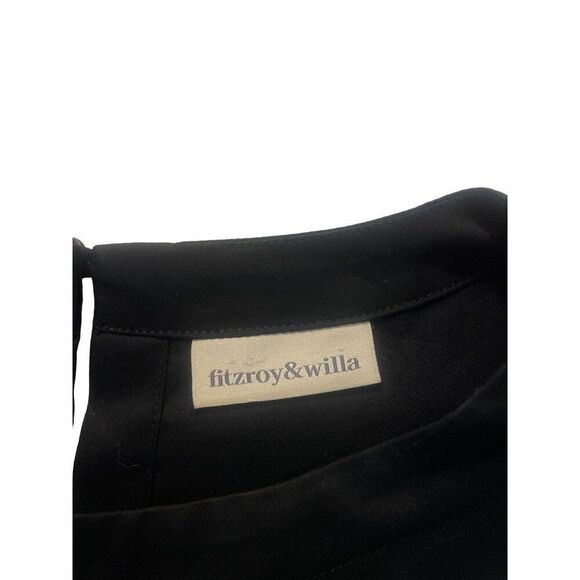 Fitzroy & Willa Black Short Puff Sleeve Top Medium 100% cotton - Picture 4 of 5